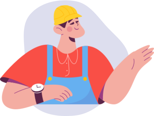 Illustration of a working man smiling